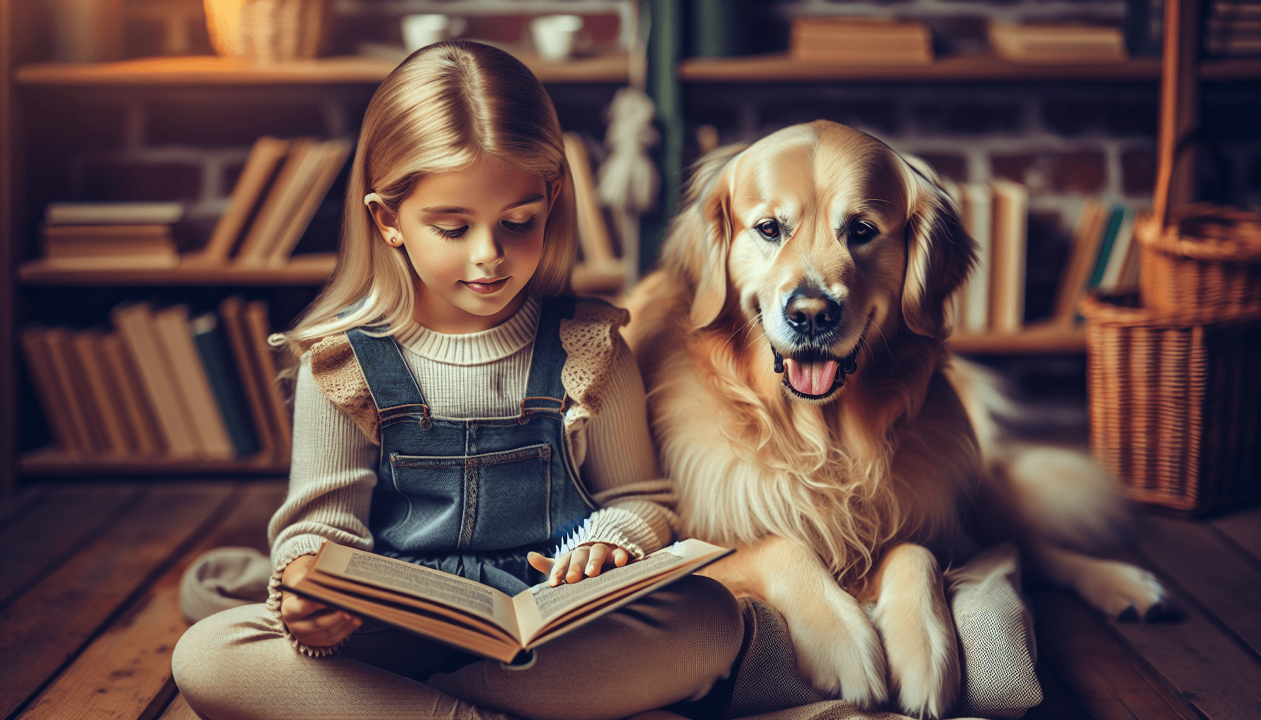 An Australian Shepherd with heterochromatic eyes sitting attentively in a classroom