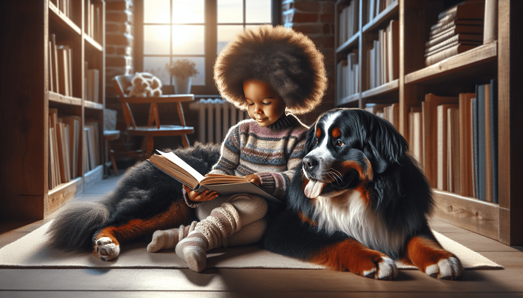 A veteran and their therapy dog bringing joy to young readers