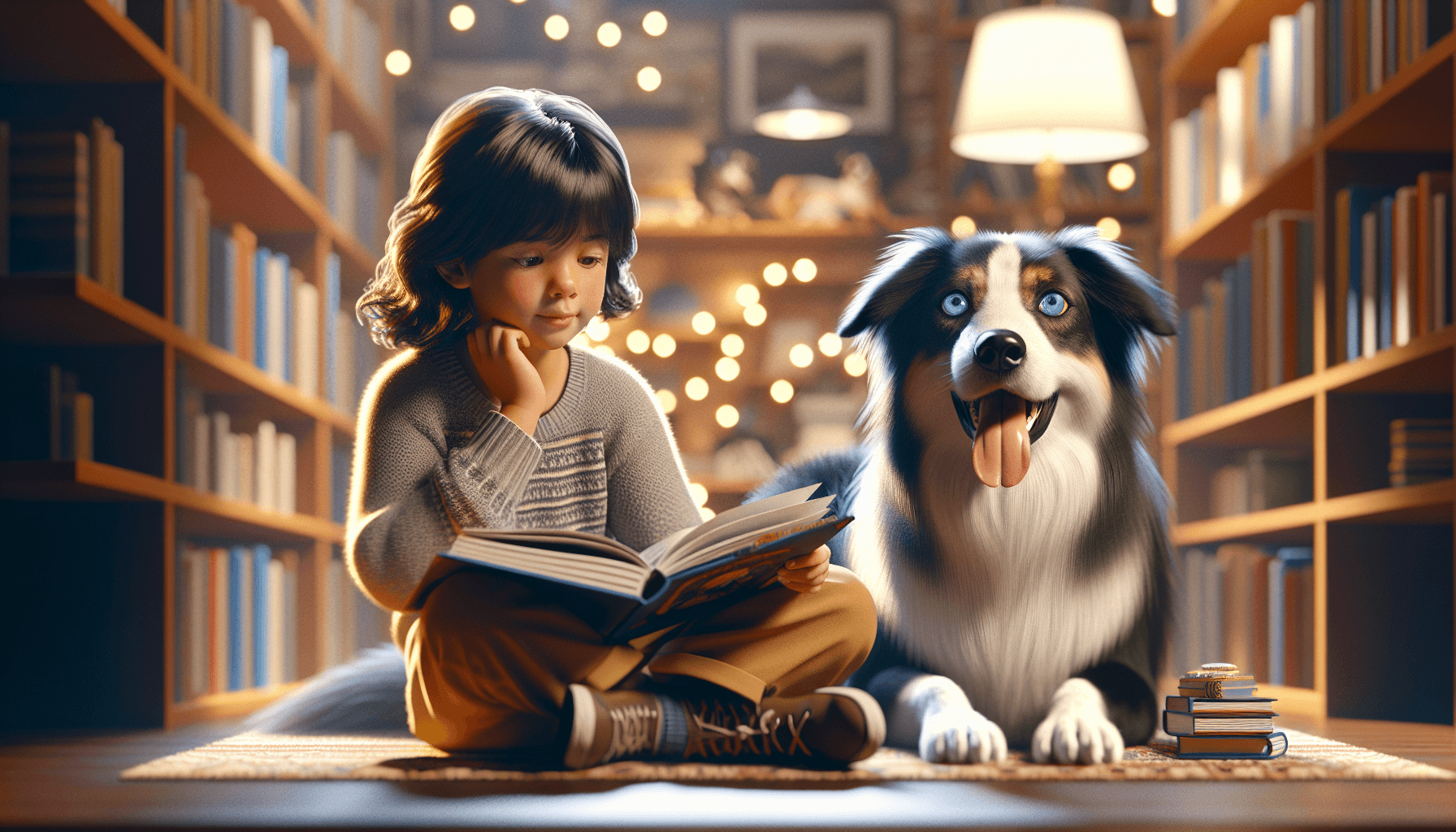 A family creating a special reading corner with comfortable seating and good lighting