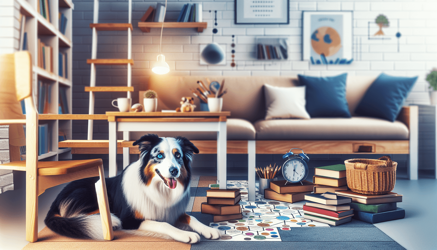 Diverse children reading together with therapy dogs in an accessible space