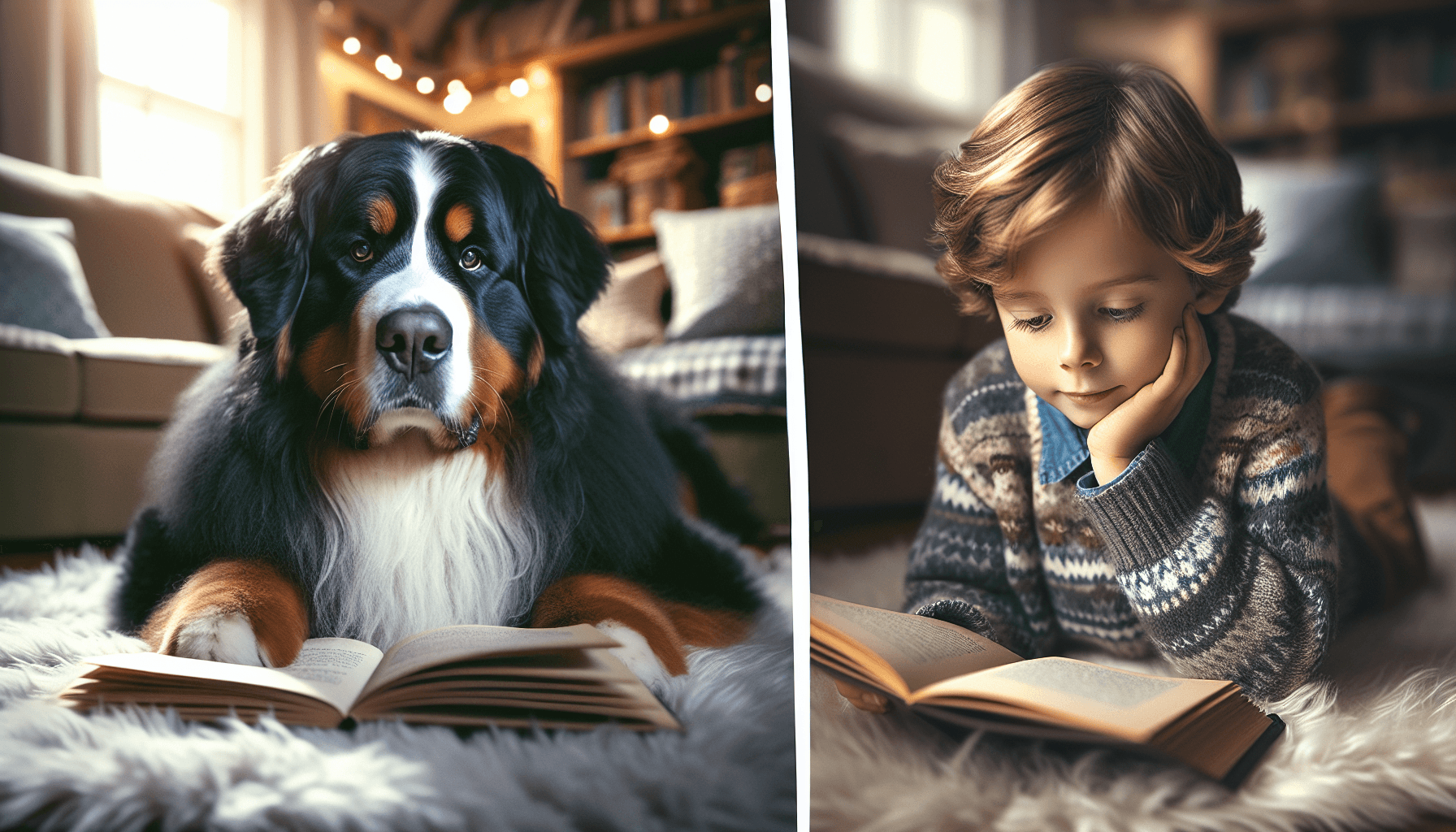 A welcoming therapy dog reading corner at a community library