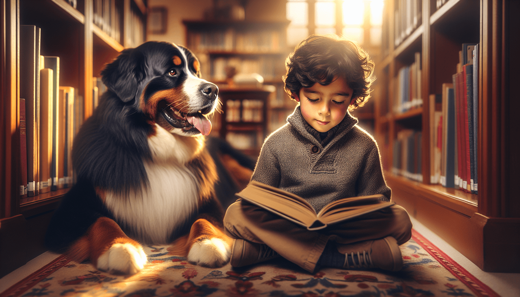 Student spotlight honorees posing with their therapy dog reading partners