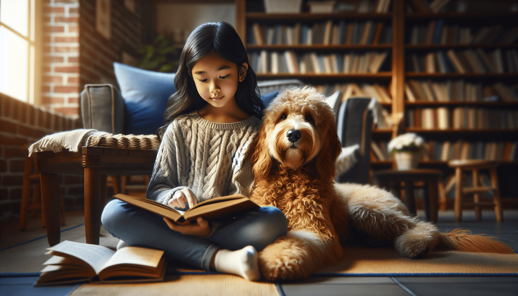 Charts showing reading improvement metrics at a therapy dog program