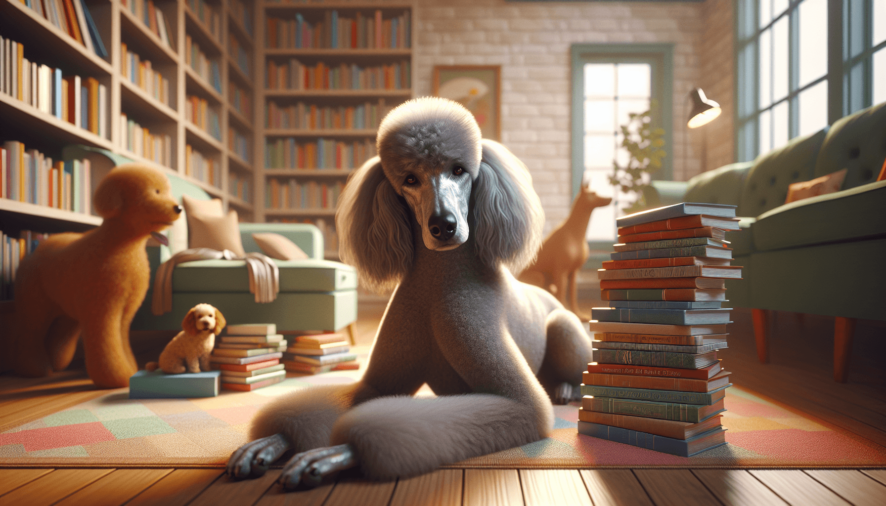 A therapy dog being groomed and cared for by its handler