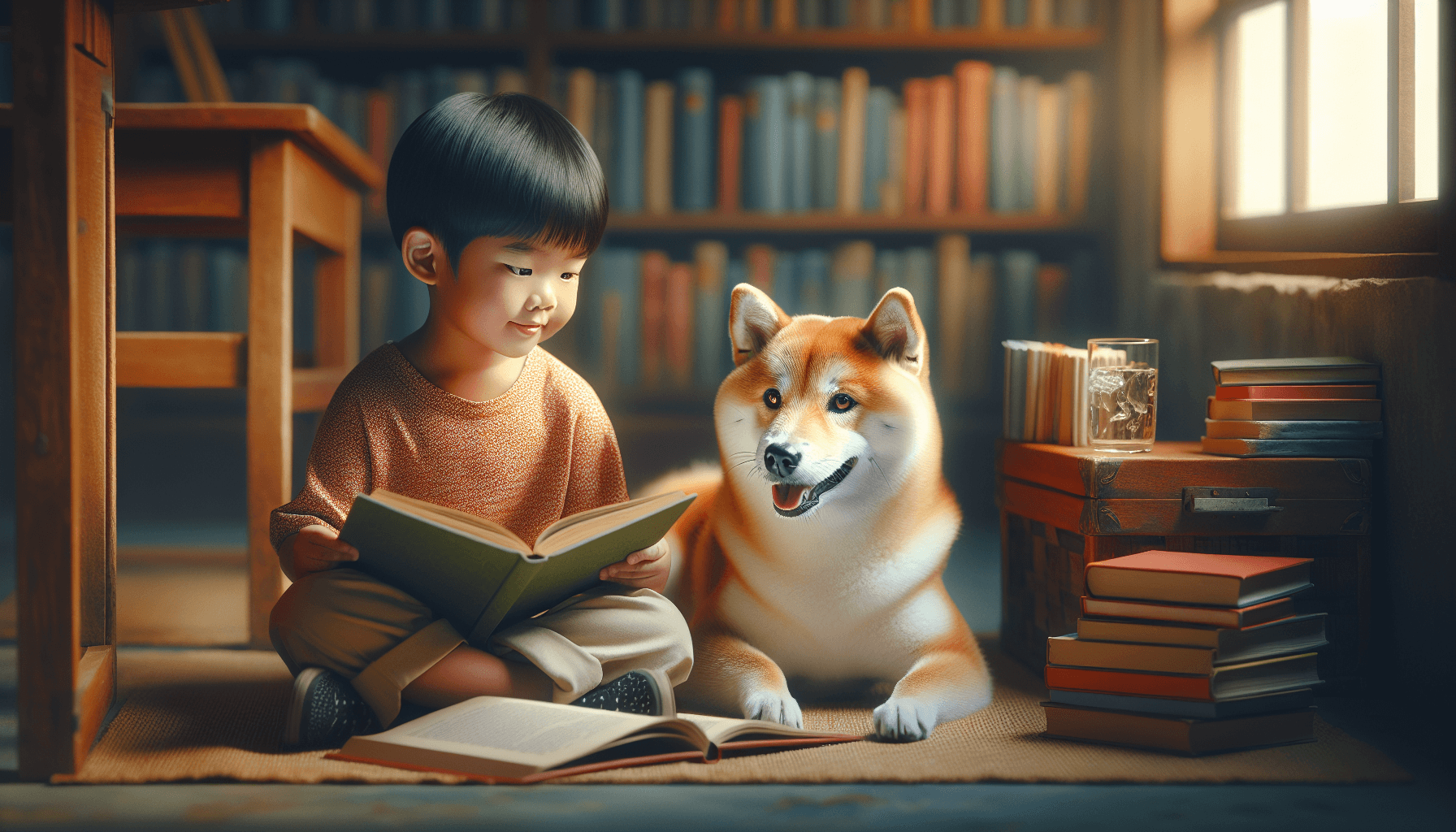 A rescue dog being certified as a therapy dog