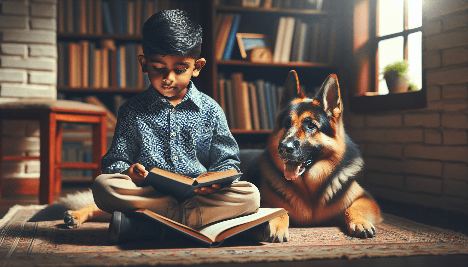 A handler guiding a therapy dog through gentle interaction exercises