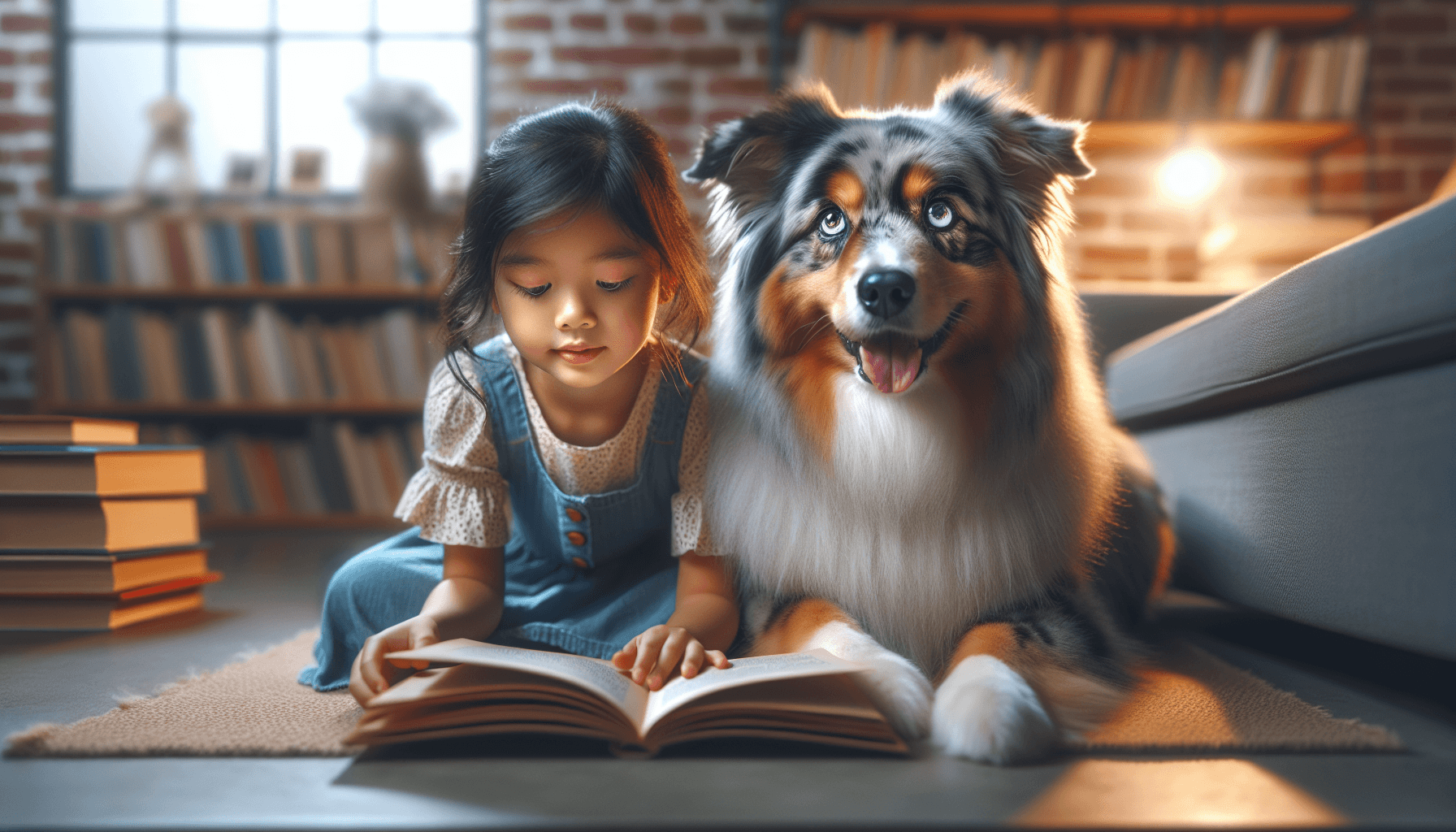 A Golden Retriever practicing therapy dog skills with its handler
