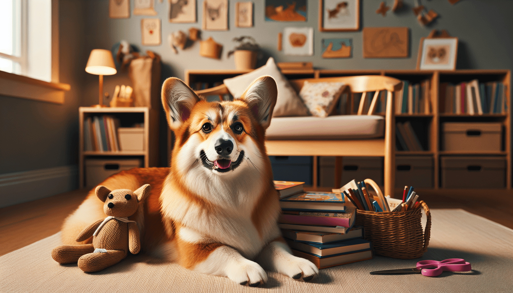 An assortment of healthy dog treats arranged beside a therapy dog vest and training clicker