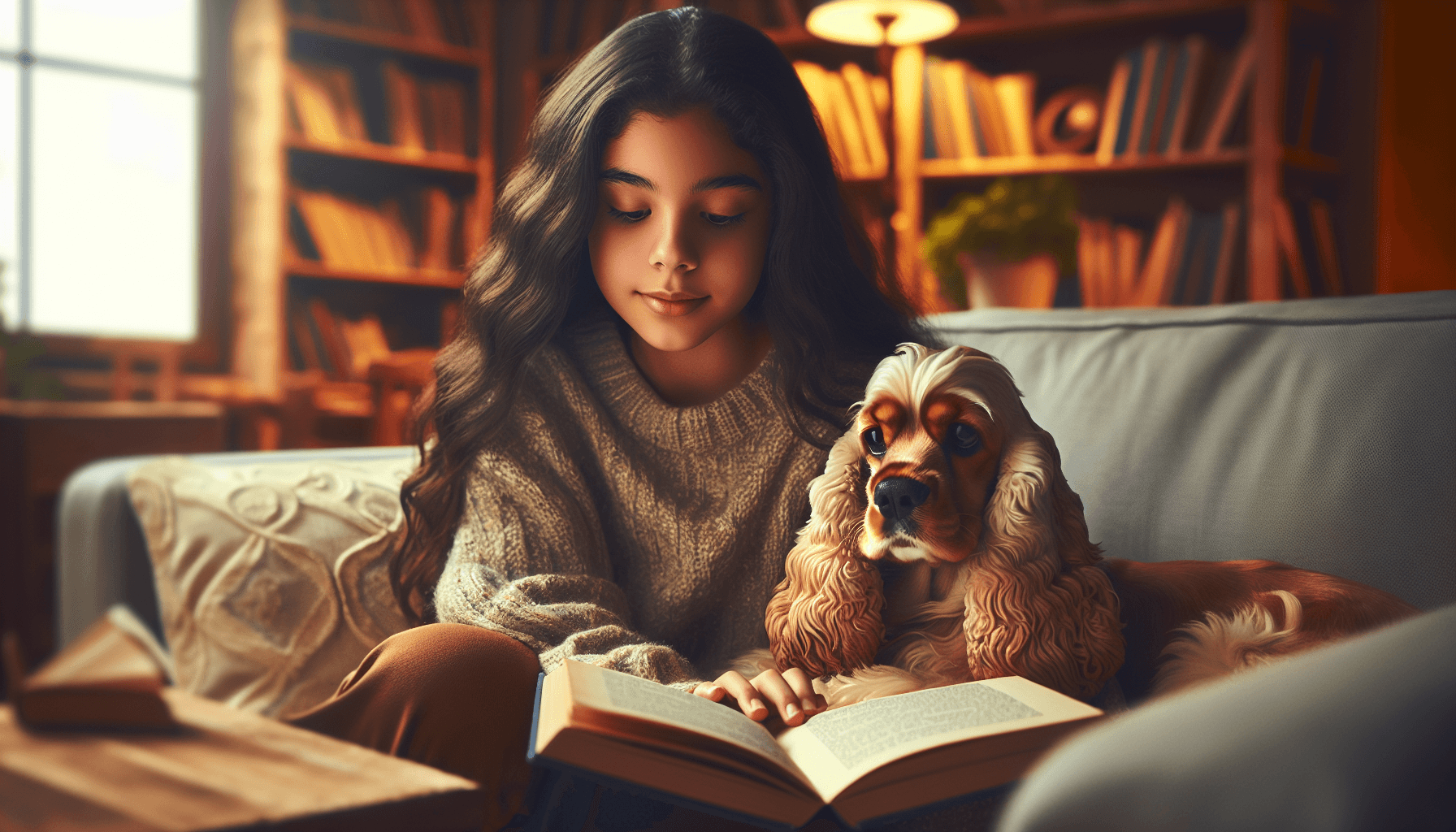 Children making valentines for their favorite therapy dogs while reading together